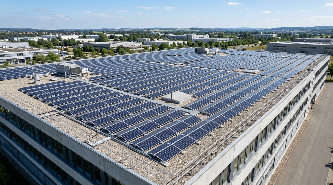 Commercial rooftop solar installation